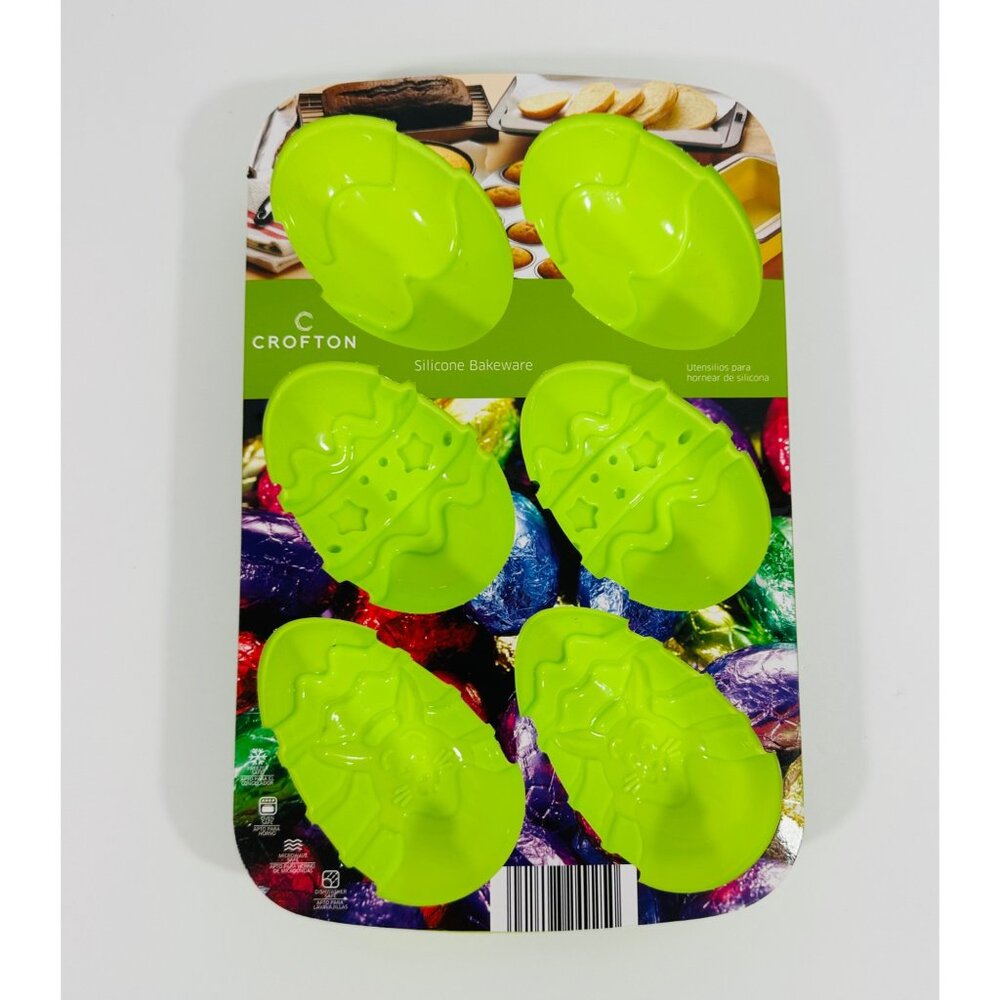 Crofton Silicone Bakeware Easter Egg Mold Baking Tray Green Dessert Spring New